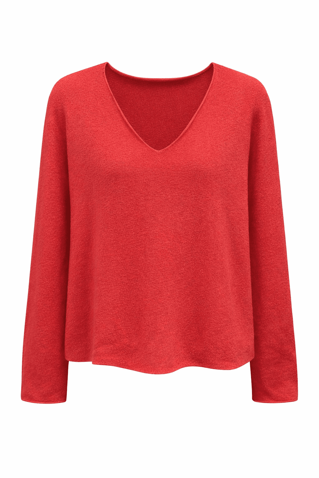 Soho Italian V-Neck Pullover- Coral