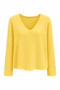 Soho Italian V-Neck Pullover- Light Yellow