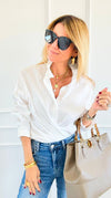 Sophia Ruffled Italian Shirt-110 Long Sleeve Tops-TATTOO Z-Coastal Bloom Boutique, find the trendiest versions of the popular styles and looks Located in Indialantic, FL
