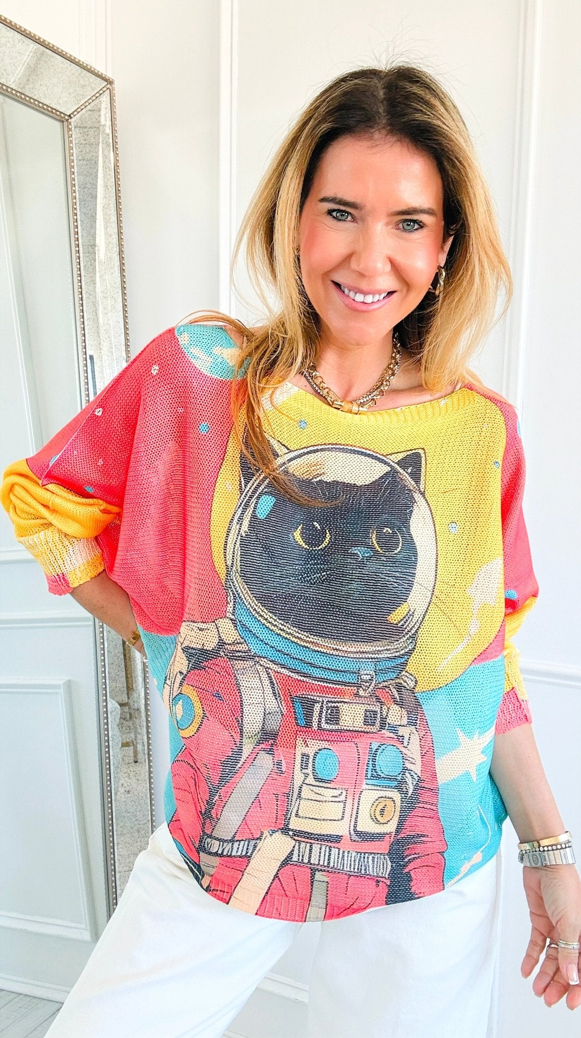 Space Cat Italian St Tropez Knit