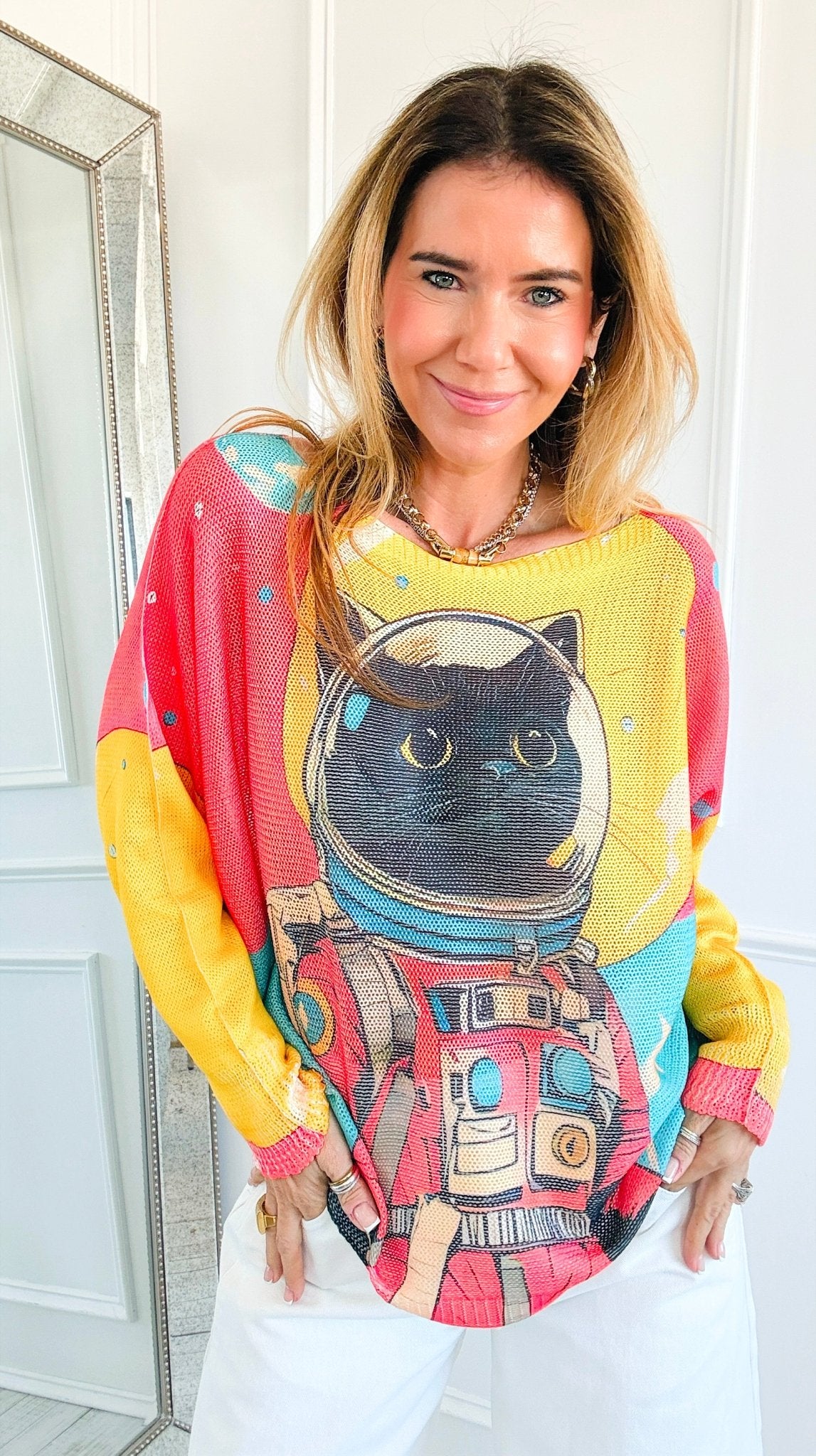 Space Cat Italian St Tropez Knit