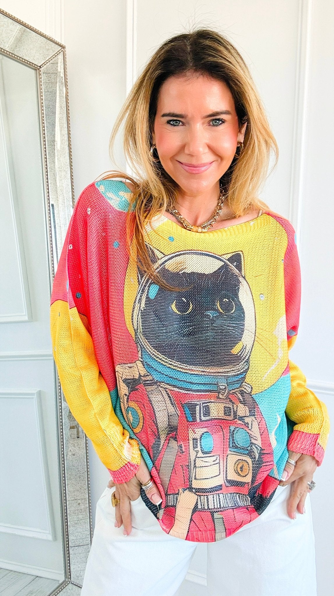 Space Cat Italian St Tropez Knit