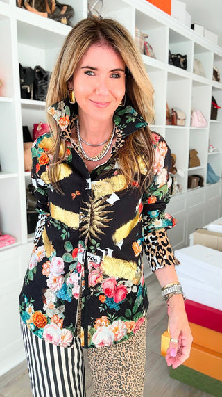 Splash of Gold Italian Hampton Blouse