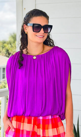 Split Sleeve Top - Viola