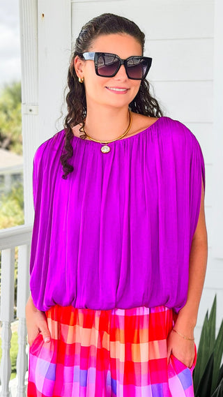 Split Sleeve Top - Viola