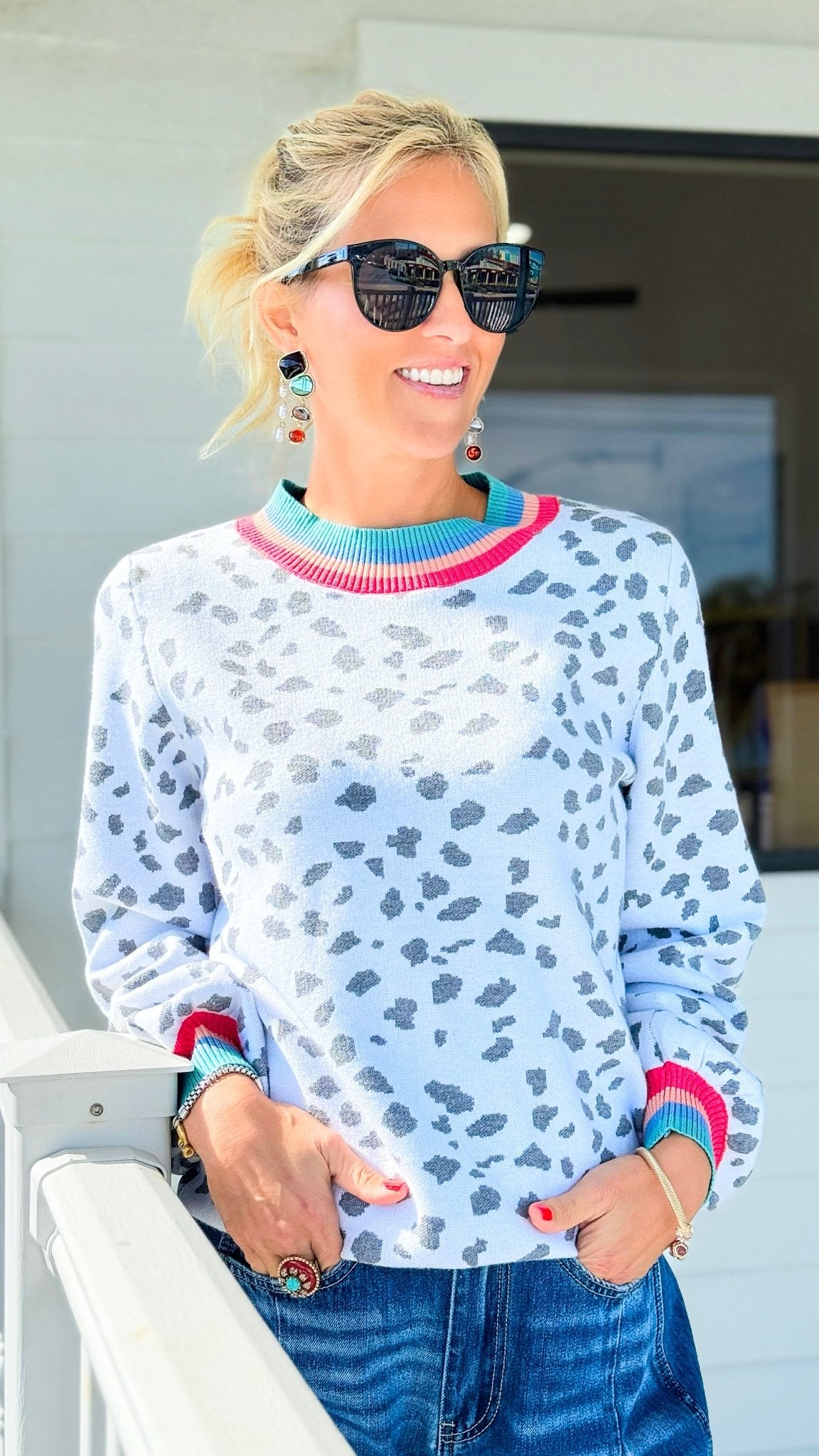 Spotted in Style Knit Sweater-140 Sweaters-Fate BY LFD-Coastal Bloom Boutique, find the trendiest versions of the popular styles and looks Located in Indialantic, FL
