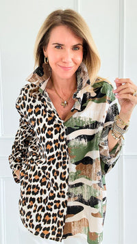 Spotted Tactics Woven Top-110 Long Sleeve Tops-TATTOO Z/ GELSOMINO-Coastal Bloom Boutique, find the trendiest versions of the popular styles and looks Located in Indialantic, FL