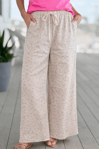 Spring Petal Italian Wide- Leg Pant