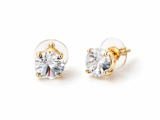 Square Cushion Stud Earrings - Light Azore - Katora