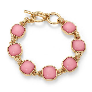 Square Link Toggle Bracelet - Pink
