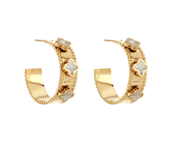 Stainless Steel Cloverlight Dreams Hoop Earrings-230 Jewelry-GS JEWELRY-Coastal Bloom Boutique, find the trendiest versions of the popular styles and looks Located in Indialantic, FL