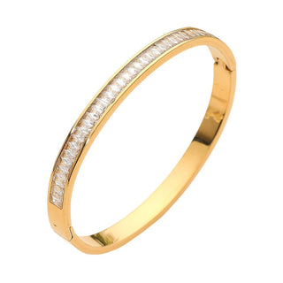 Stainless Steel Pavé Cuff Bracelet