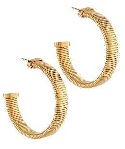 Stainless Steel Rippled Golden Breeze Earrings-230 Jewelry-GS JEWELRY-Coastal Bloom Boutique, find the trendiest versions of the popular styles and looks Located in Indialantic, FL