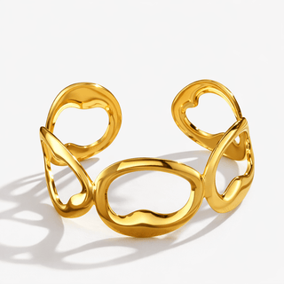Stainless Steel Sculptural Open Cuff Bracelet