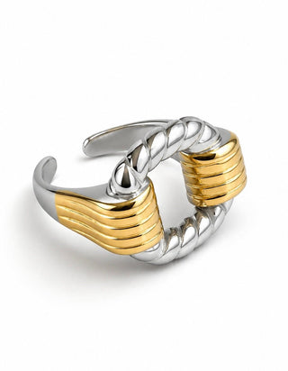 Stainless Steel Two Tone Chain Link Ring