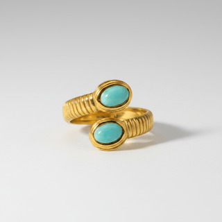 Stainless Steel Vulgari Wrap Ring - Turquoise