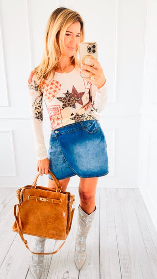 Star Rose Long Sleeve Top
