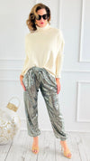 Stardust Sequin Pants - Sage-100 Pants-Rousseau-Coastal Bloom Boutique, find the trendiest versions of the popular styles and looks Located in Indialantic, FL
