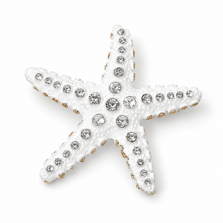 Starfish Statement Pin Brooch - White