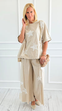 Starlit Comfort Relaxed Set-210 Loungewear/Sets-Blue Velvet-Coastal Bloom Boutique, find the trendiest versions of the popular styles and looks Located in Indialantic, FL