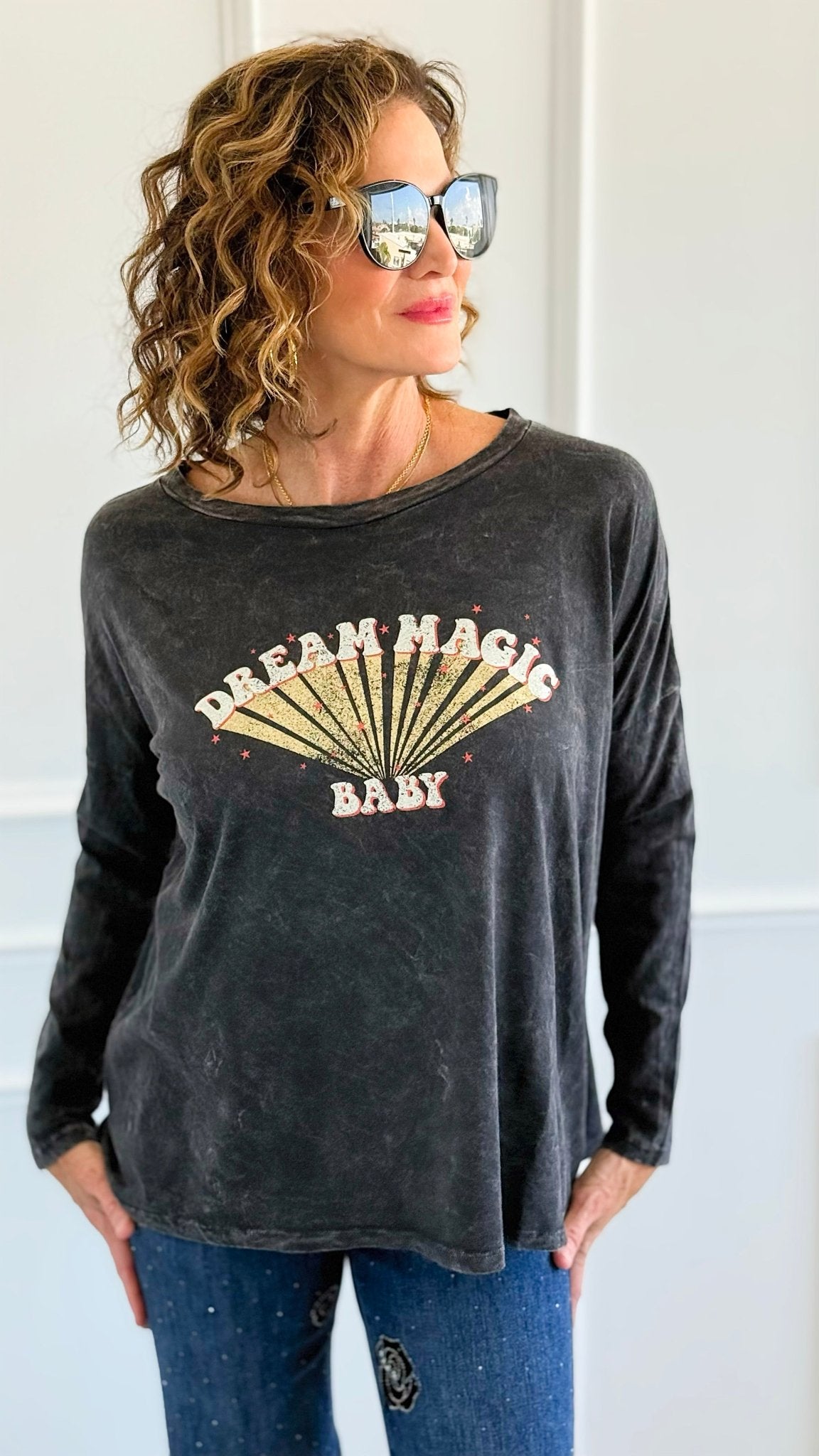 Starlit Dreams Top-130 Long Sleeve Tops-ROUSSEAU-Coastal Bloom Boutique, find the trendiest versions of the popular styles and looks Located in Indialantic, FL