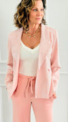 Starlit Open Front Blazer - Pink-160 Jackets-7Mango7-Coastal Bloom Boutique, find the trendiest versions of the popular styles and looks Located in Indialantic, FL
