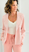Starlit Open Front Blazer - Pink-160 Jackets-7Mango7-Coastal Bloom Boutique, find the trendiest versions of the popular styles and looks Located in Indialantic, FL