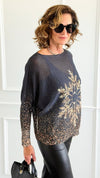 Starlit Snowflake Italian St Tropez Sweater-140 Sweaters-Italianissimo-Coastal Bloom Boutique, find the trendiest versions of the popular styles and looks Located in Indialantic, FL