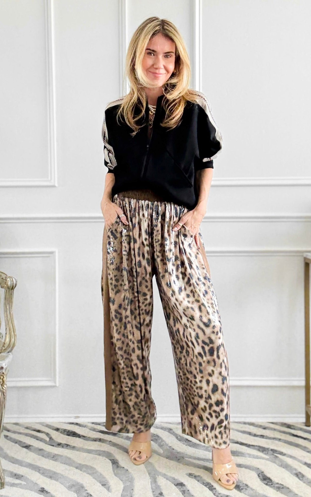 Starstruck Leopard Sequin Barrel Pant