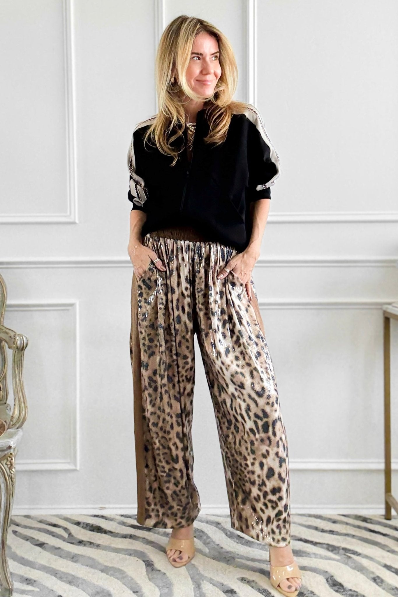 Starstruck Leopard Sequin Barrel Pant