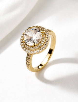 Sterling Silver Round CZ Halo Ring