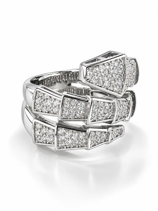 Sterling Silver Znake Wrap Micropave Ring