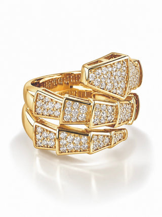 Sterling Silver Znake Wrap Micropave Ring