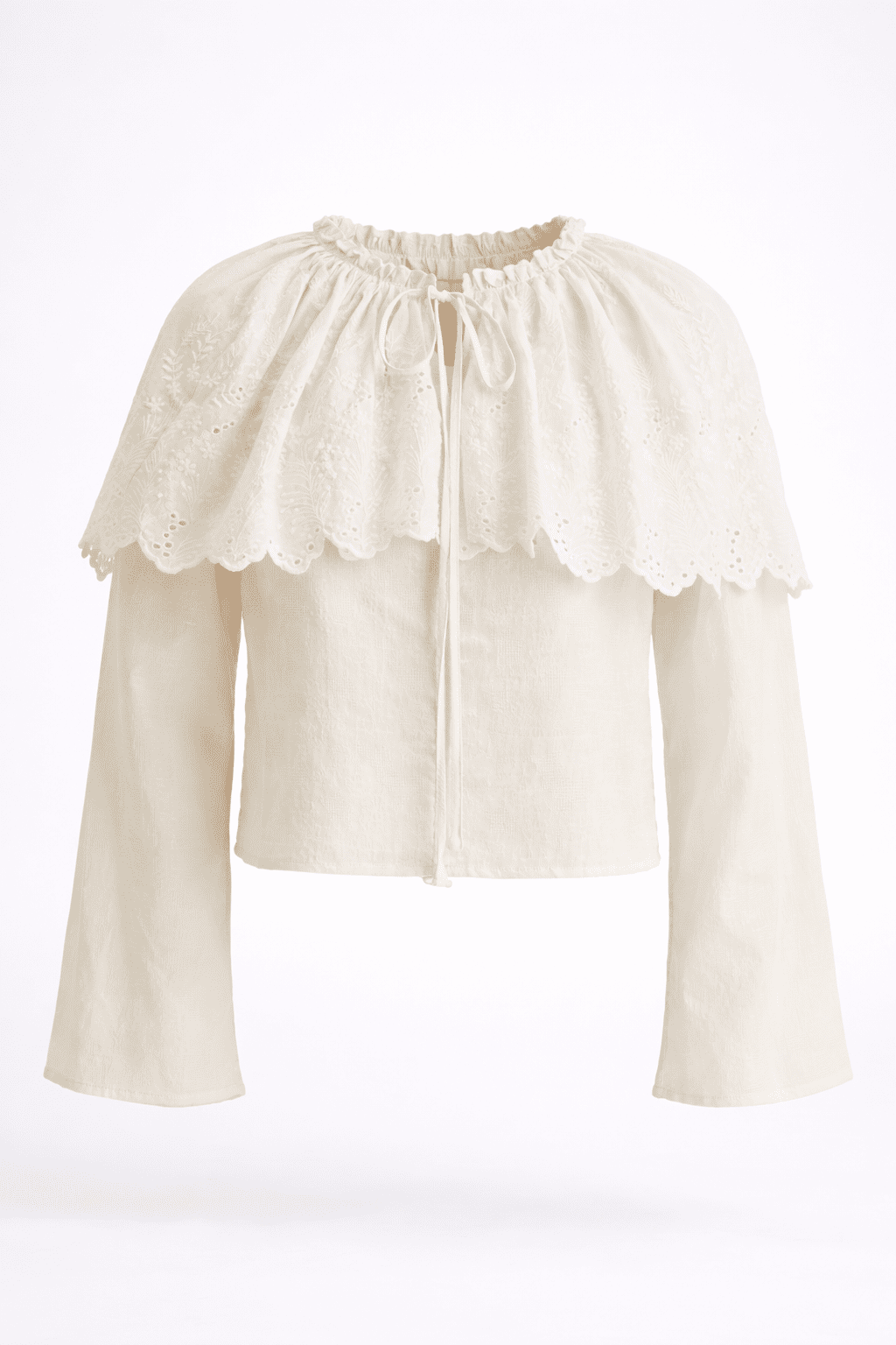 Storybook Scallop Eyelet Cape Blouse