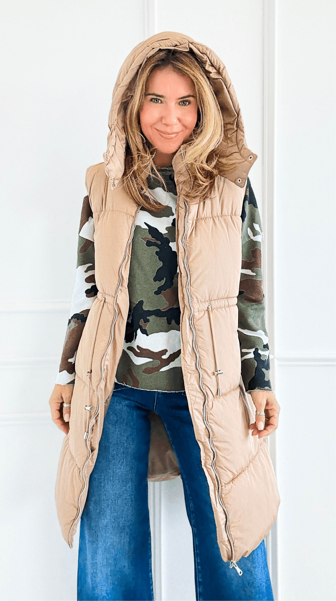 Street Stroll Puffer Long Vest-150 Cardigans/Layers-IRIS-Coastal Bloom Boutique, find the trendiest versions of the popular styles and looks Located in Indialantic, FL