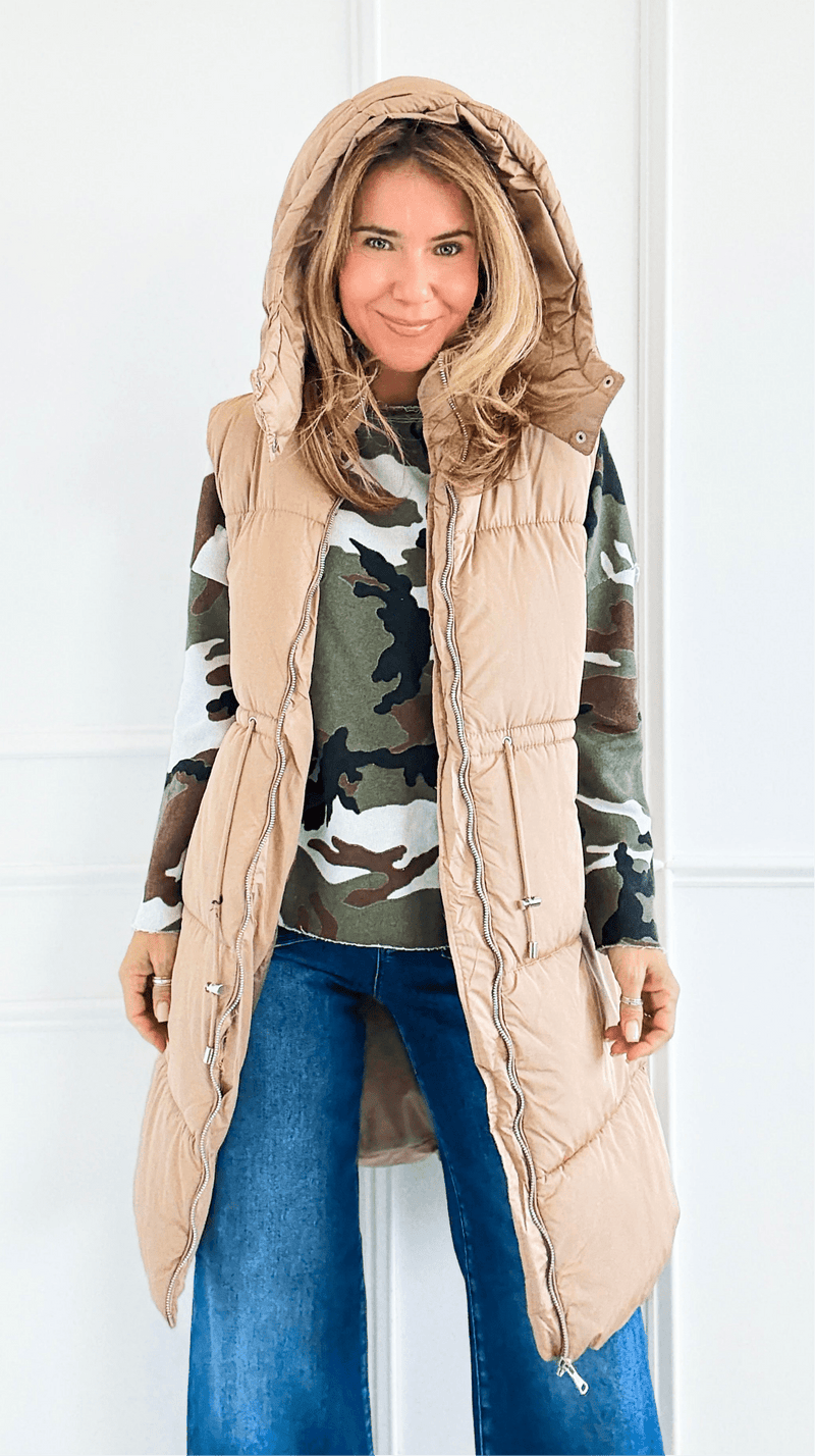 Street Stroll Puffer Long Vest-150 Cardigans/Layers-IRIS-Coastal Bloom Boutique, find the trendiest versions of the popular styles and looks Located in Indialantic, FL