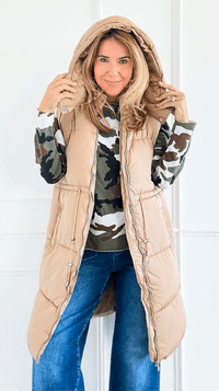 Street Stroll Puffer Long Vest-150 Cardigans/Layers-IRIS-Coastal Bloom Boutique, find the trendiest versions of the popular styles and looks Located in Indialantic, FL