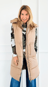 Street Stroll Puffer Long Vest-150 Cardigans/Layers-IRIS-Coastal Bloom Boutique, find the trendiest versions of the popular styles and looks Located in Indialantic, FL