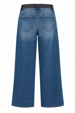 Stretch High Rise Wide Leg Jeans
