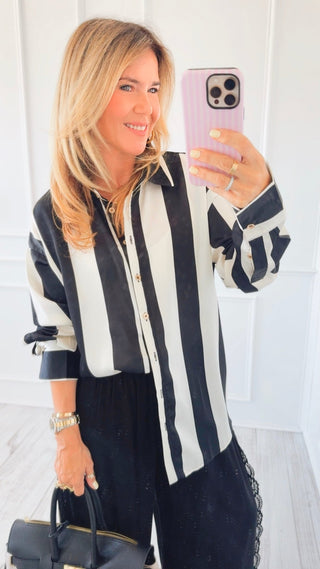 Stripe Button Down Top