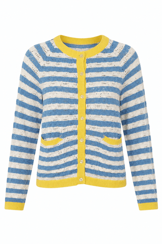 Striped Button Front Knit Cardigan