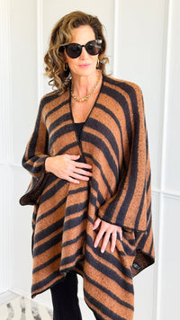 Striped Cozy Knit Kimono Poncho-150 Cardigan Layers-NYW-Coastal Bloom Boutique, find the trendiest versions of the popular styles and looks Located in Indialantic, FL