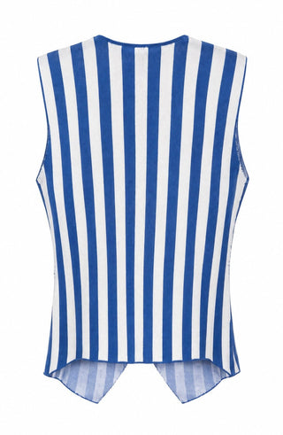 Striped Knit Vest - Dusty Blue
