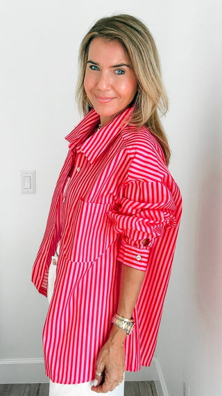 Striped Oversized Button Down Shirt