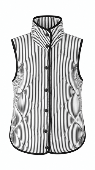 Striped Quilted Puffer Vest