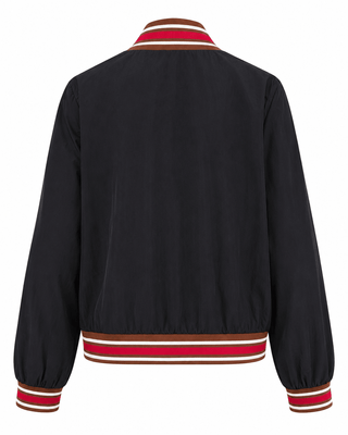Striped Trim Zip Jacket