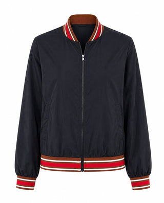 Striped Trim Zip Jacket