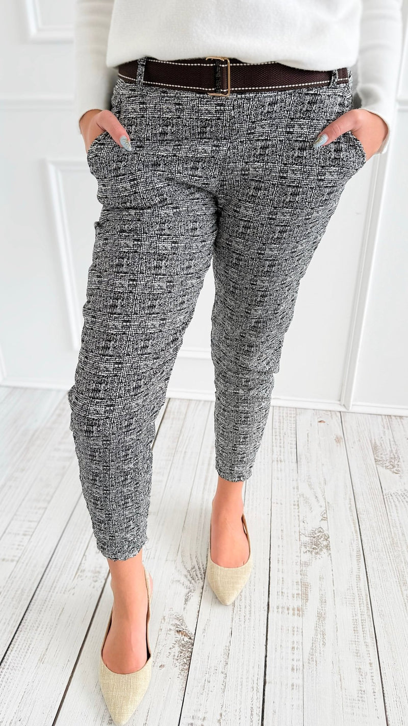 Structure Belted Italian Pant-100 Pants-SUNNY HOLIDAYS-Coastal Bloom Boutique, find the trendiest versions of the popular styles and looks Located in Indialantic, FL