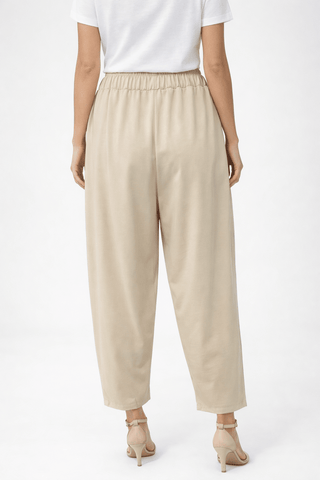 Structured Button Front Italian Barrel Pant