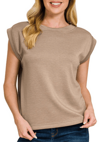 Structured Knit Cap Sleeve Essential - Cocoa